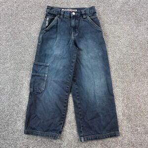 Vintage OTB One Tough Brand Jeans‎ Kids 10 Blue Denim Eagle Skull Embroidered